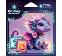 Fleurus – Cartes à gratter – Bébés dragons étincelantes – 10 cartes