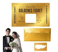Cartes à gratter - Golden Ticket Gold - Cartes de formulaire d'entrée de tombola dorées, cartes à gratter portables pour anniversaire, théâtre, voyage, coupons de cinéma