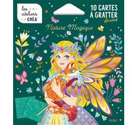 Fleurus – Cartes à gratter – Nature magique – 10 cartes dorées, stylet en bois