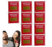 Cartes à gratter pour la Saint Valentin - 10 % - Cartes de nuit pour la Saint-Valentin - Coupon d'amour romantique - Carte à gratter - Date de nuit - Pour la Saint-Valentin, un anniversaire