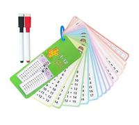 Cartes à jouer avec multiplication,Cartes flash avec multiplication, 15 cartes flash pour équations mathématiques, Pratique de division en étudiant les cartes flash avec stylos effaçables à sec pour