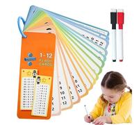 Cartes à jouer avec multiplication,Cartes flash avec multiplication | Cartes flash pour multiplication et division 15X,Étudier les équations mathématiques Flash Card avec stylos effaçables à sec
