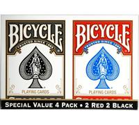 Cartes à jouer BICYCLE STANDARD INDEX 4 TALIE BLACK&RED