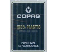 Cartes à jouer Copag 100% plastique Index régulier bleu