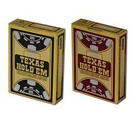Cartes à jouer Copag Texas Hold'em 2 jeux (1 rouge et 1 noir) 100% plastique