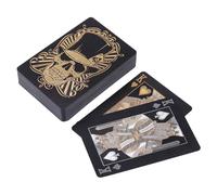 Cartes à jouer imperméables en PVC avec tête de mort en relief - Cartes à jouer flexibles livrées avec boîte de rangement pour Texas Holdem Poker Go Fish
