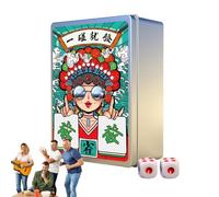 Cartes à jouer Mahjong, jeu de voyage Mahjong | 146 pièces/ensemble Jeux Majhong américains,Poker portable avec impression grande taille épaissi, Mah Jongg étanche chinois, Jeux Majhong Amérique