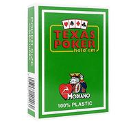 Cartes à jouer Modiano Texas Poker Hold'em 100 % plastique, index jumbo et grand format