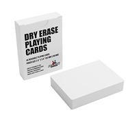 Cartes à jouer vierges effaçables à sec, taille du poker - 6,3 x 8,8 cm, 45 vierges réutilisables, jeu flash et de société, guide d'étude et note (45 cartes)