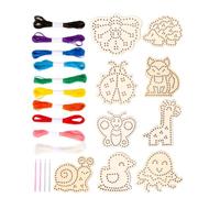 Cartes à lacets - Ensemble de jouets à laçage - Activité motrice fine - Développe la coordination œil-main, augmente la concentration, introduit des lettres et des compteurs, offre une découverte