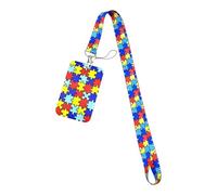 Cartes à motif autismes à la mode Lonyard avec décoration de pendentif charme de charme de clés pour étudiant et professionnel