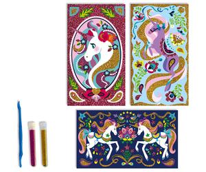 Cartes à pailleter Licornes Les ateliers du calme