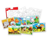 Cartes À Sable - Animaux - 6 Cartes A5 - Apli Agipa