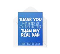 Cartes amusantes pour la fête des pères | Carte de remerciement pour beau-père | Pour lui, remerciement, beau-fille, fils | CBH986