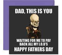 Cartes amusantes pour la fête des pères pour papa - I.O.U - Carte de fête des pères pour papa de la part de son fils, fille, cadeaux de plaisanterie, 145 mm x 145 mm, humour grossier, cartes de vœux