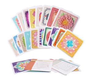 Cartes au Crochet Granny Square, 50 Modèles Mix & Match, Modèles de Crochet Cartes Granny Squares avec Inscription et Photo et Livret Pratique pour Adultes et Débutants