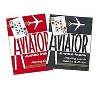 dV Giochi – Cartes à jouer Aviator – index jumbo – Bleu et Rouge – 2 jeux