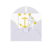 Cartes cadeaux imprimées avec drapeau de l'État du Rhode Island, cartes d'anniversaire unisexes, cartes de remerciement avec enveloppes