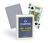 Copag – Jeu de poker 100% plastique, 55 cartes (63x88 mm), index régulier – Bleu