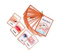 Cartes d ' Apprentissage illustrées de Mots corporels avec | Sujets de parties du corps de photos et de mots, cartes plastifiées double face, pour l ' examen à domicile et les