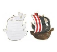Party Pro Cartes d'invitation bateau pirate – 8 pièces – 10 x 12 cm – Noir – Taille unique