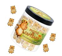 Cartes d'affirmation Capybara - Pot de pleine conscience positive, 60 pièces de notes de relaxation avec des designs mignons, messages de motivation pour la famille, coffret cadeau Capybara Jar, carte