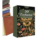 Cartes d'affirmation - Deck de 9,5 cm | Ensemble de 50 cartes de motivation - Messages d'encouragement conscients 5,8 x 9,5 cm - Boîte portable pour méditation, positivité, renforcement de la