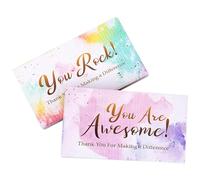 Cartes D'affirmation Positive,50 PCS You Are Awesome et 50 PCS You Rock colorées Cartes de Remerciement Colorées pour Enseignants Employés Collègues Personnel