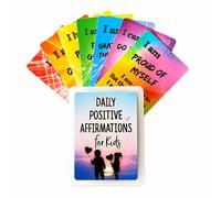 Cartes d'affirmation Positive Quotidienne pour Enfants pour renforcement de la Confiance, état d'esprit de Croissance, 54 Cartes dans Une boîte Rigide, appréciées des Enseignants, Parents thérapeutes