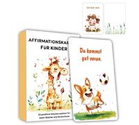 Cartes d'affirmation pour, Affirmations positives pour Les,32 Cartes de Motivation Quotidiennes allemandes - Notes inspirantes, Construction de la Confiance, thème Animal, Citations de