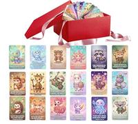 Cartes d'affirmations quotidiennes, 18 feuilles de citations pour la pratique de la pleine conscience | Cartes de motivation avec imprimé animal - Pour fille soeur amis famille collègues