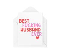 Cartes d'amour amusantes | Best Husband Ever | Célébration des plaisanteries pour petit ami, couple, Saint-Valentin, anniversaire de mariage, carte d'anniversaire « Love You » | CBH939
