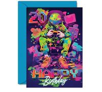 Cartes d'anniversaire 20 ans pour homme et femme - Jeu vidéo - Carte d'anniversaire pour fils, fille, frère, sœur, ami, A5