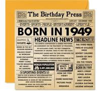 Cartes d'anniversaire 75 ans pour homme et femme - Journal Born In 1949 - Carte d'anniversaire pour grand-père, grand-mère, grand-mère, grand-mère, vintage rétro en 1949, 145 mm x 145 mm, cartes de