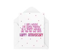 Cartes d'anniversaire amusantes | Carte d'anniversaire « I Can't Believe I've Stayed Married To A Grumpy B*Stard » | Pour lui, elle, mari, épouse, blague | CBH1045