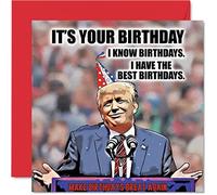 Cartes d'anniversaire amusantes de Donald Trump pour homme et femme - Carte d'anniversaire Trump - Carte d'anniversaire pour ami, maman, papa, frère, sœur, collègue, grand-père, grand-père, 145 mm x