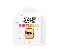 Cartes d'anniversaire amusantes | Let's Have A Toast | Banter Joke Novelty Celebration Colleague Coworker Bestie Silly Friend | CBH1123