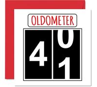 Cartes d'anniversaire amusantes pour 41e anniversaire pour homme et femme - Oldomètre - Carte d'anniversaire pour papa maman frère sœur grand-père grand-mère oncle tante