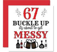 Cartes d'anniversaire amusantes pour 67e anniversaire pour homme et femme - Boucle - Carte d'anniversaire pour papa maman grand-père grand-mère oncle tante cousin 145mm