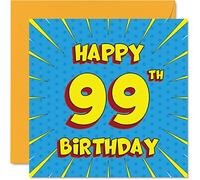 Cartes d'anniversaire amusantes pour 99e anniversaire pour homme et femme - Bande dessinée - Carte d'anniversaire pour grand-mère grand-père grand-mère papa grand-mère cartes de vœux
