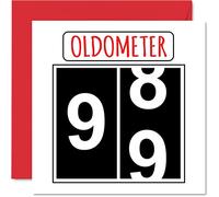 Cartes d'anniversaire amusantes pour 99e anniversaire pour homme et femme - Oldomètre - Carte d'anniversaire pour grand-père grand-mère papa maman