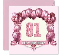 Cartes d'anniversaire amusantes pour femme - Ballons d'anniversaire - Carte d'anniversaire pour papa, maman, arrière-grand-père, grand-père, grand-mère, grand-mère, oncle, tante, 145 mm x 145 mm,