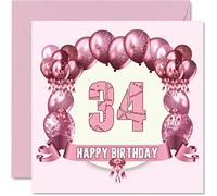 Cartes d'anniversaire amusantes pour femme - Ballons d'anniversaire - Carte d'anniversaire pour papa, maman, fils, fille, frère, sœur, oncle, tante, cousin, 145 mm x 145 mm, carte d'anniversaire