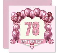 Cartes d'anniversaire amusantes pour femme - Ballons d'anniversaire - Carte d'anniversaire pour papa, maman, arrière-grand-père, grand-père, grand-mère, grand-mère, oncle, tante, 145 mm x 145 mm,
