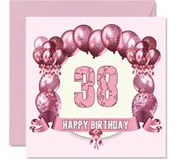 Cartes d'anniversaire amusantes pour femme - Ballons d'anniversaire - Carte d'anniversaire pour papa, maman, fils, fille, frère, sœur, oncle, tante, cousin, 145 mm x 145 mm, carte d'anniversaire
