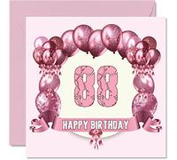 Cartes d'anniversaire amusantes pour femme - Ballons d'anniversaire - Carte d'anniversaire pour papa, maman, arrière-grand-père, grand-père, grand-mère, grand-mère, oncle, tante, 145 mm x 145 mm,