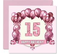 Cartes d'anniversaire amusantes pour filles - Ballons d'anniversaire - Carte d'anniversaire pour fils, fille, frère, sœur, petit-fils, petite-fille, nièce, neveu, cousin, 145 mm x 145 mm, carte de