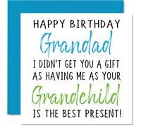 Cartes d'anniversaire amusantes pour grand-père - Happy Birthday Grandad No Gift - Carte d'anniversaire de la part de petit-fils petite-fille cadeaux d'anniversaire grossiers grossiers