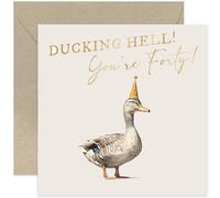 Cartes d'anniversaire amusantes pour homme de 40 ans - Carte d'anniversaire pour lui et elle - Cartes d'anniversaire pour quarantième anniversaire pour femme - canard - Frère, sœur, ami |