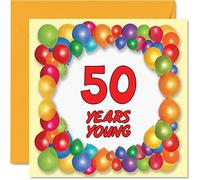 Cartes d'anniversaire amusantes pour homme et femme - Années jeunes - Carte d'anniversaire pour papa, tante, grand-père, grand-père, ami, oncle, maman, cousine, grand-mère, 145 mm x 145 mm, cartes de